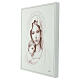 Vierge à l'Enfant tableau bois blanc feuille argent Valenti 45x40 cm s3