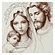 Holy Family, white wooden picture with silver, Valenti, 18x15 in s2