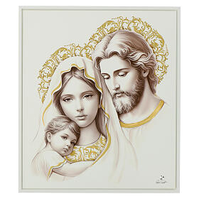 Tableau Sainte Famille feuille or style moderne Valenti 45x40 cm