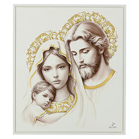 Quadro Sacra Famiglia foglia oro stile moderno Valenti 45x40 cm