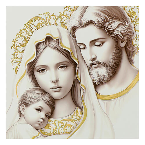 Quadro Sacra Famiglia foglia oro stile moderno Valenti 45x40 cm 2