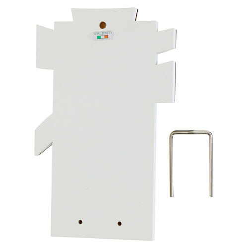 Grey oak wood cross with stylized Christ, Valenti Argenti 17x11 cm 3