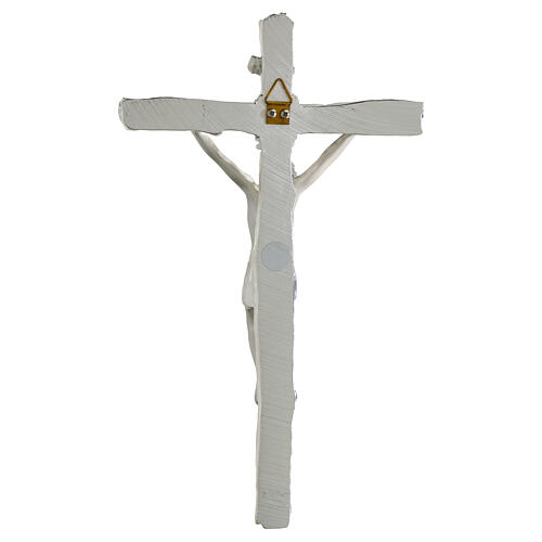 Resin crucifix with silver bath, Valenti, 9 in 3