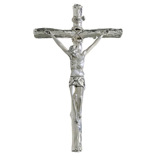 Crocifisso resina bagno argento Valenti 23 cm 1