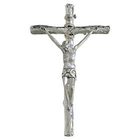 Crucifixo resina banho prata Valenti 23 cm