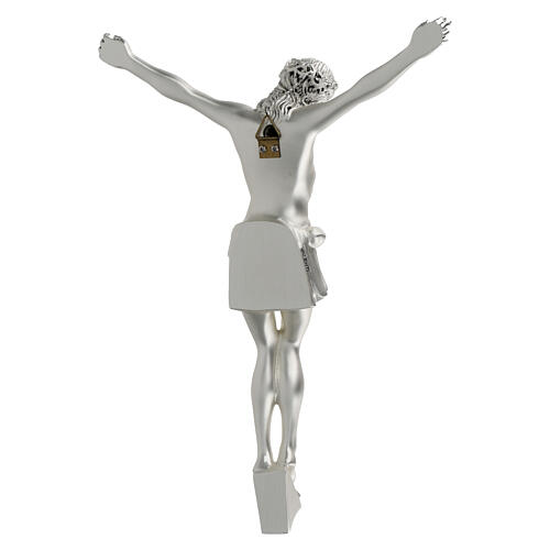 Body of Christ, silver finished resin, Valenti, 8 in 4