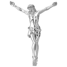 Corpo de Cristo crucifixo resina acabamento prata Valenti 20 cm