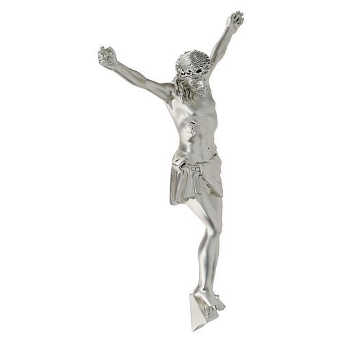 Corpo de Cristo crucifixo resina acabamento prata Valenti 20 cm 3