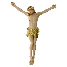 Crucified Jesus, painted resin, Valenti Argenti, 8 in