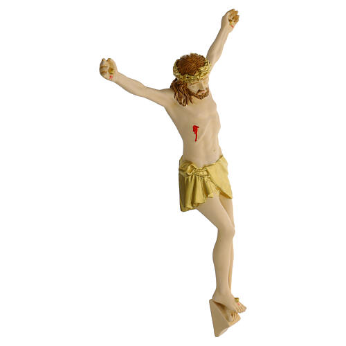 Crucified Jesus, painted resin, Valenti Argenti, 8 in 3