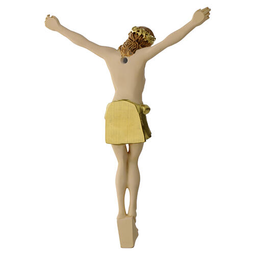 Crucified Jesus, painted resin, Valenti Argenti, 8 in 4