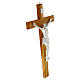 Olivewood crucifix with painted body of Christ, Valenti, 10 in s3