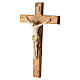 Olivewood crucifix with painted body of Christ, Valenti, 10 in s3