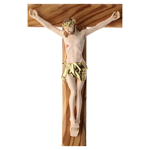 Crocifisso ulivo corpo dipinto Valenti 25 cm 2