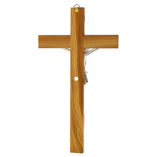 Crucifixo de oliveira Cristo acabamento prata Valenti 35 cm 4