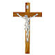 Olive Wood Crucifix with Silver Finish Christ, Valenti 35 cm s1