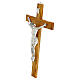 Olive wood cross with polished silver body, 50 cm by Valenti Argenti s3