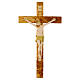 Crucifix bois olivier résine colorée Valenti 50 cm s1