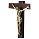 Crucifijo Jesús resina bronceada 25 cm cruz madera Valenti s4
