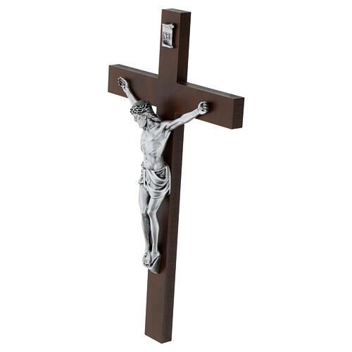 Crucifix Jésus résine effet bronze 25 cm croix bois Valenti 2