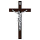 Bronzed resin Jesus crucifix 25 cm wooden cross by Valenti s1