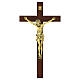 Crocifisso legno scuro Cristo bronzato Valenti 50 cm s1