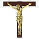 Crocifisso legno scuro Cristo bronzato Valenti 50 cm s2