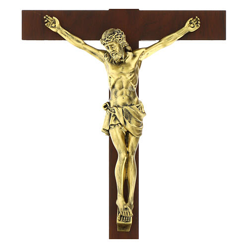 Crucifixo madeira escura Cristo efeito bronze Valenti 50 cm 2