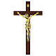 Crucifixo madeira escura Cristo efeito bronze Valenti 50 cm s1