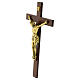 Crucifixo madeira escura Cristo efeito bronze Valenti 50 cm s3