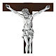 Crucifix argent mat croix bois foncé Valenti 50 cm s2