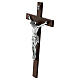 Matte Silver Crucifix on Dark Wood Cross by Valenti, 50 cm s3