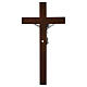 Matte Silver Crucifix on Dark Wood Cross by Valenti, 50 cm s5