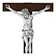 Crucifix corps argent mat bois foncé Valenti 63 cm s2