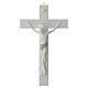 Modern crucifix of white and dove-coloured resin, Valenti Argenti, 9 in s1