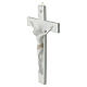 Modern crucifix of white and dove-coloured resin, Valenti Argenti, 9 in s2