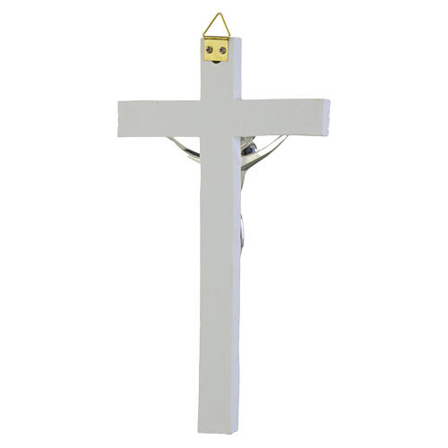Resin Wall Cross with Shiny Silver Body, Valenti Argenti 23 cm 3