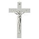 Crucifixo resina branca corpo prata brilhante Valenti 30 cm s1