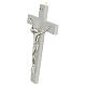 Modern White Resin Crucifix with Polished Silver Body by Valenti 30 cm s2