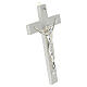 Modern White Resin Crucifix with Polished Silver Body by Valenti 30 cm s3