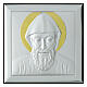 Picture of St. Charbel, silver bilaminate with golden halo, Valenti, 5x5 in s1
