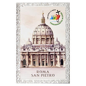 Cuadrito Jubileo 2025 San Pedro Roma madera Valenti Argenti 14x9 cm