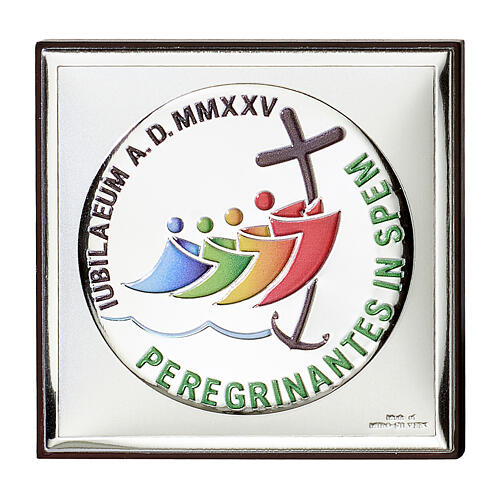 Colored bilaminated Jubilee 2025 picture 8x8 cm, Valenti Argenti 1