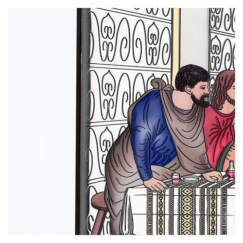 Colourful bilaminate Last Supper bas-relief, 36x18 in 3