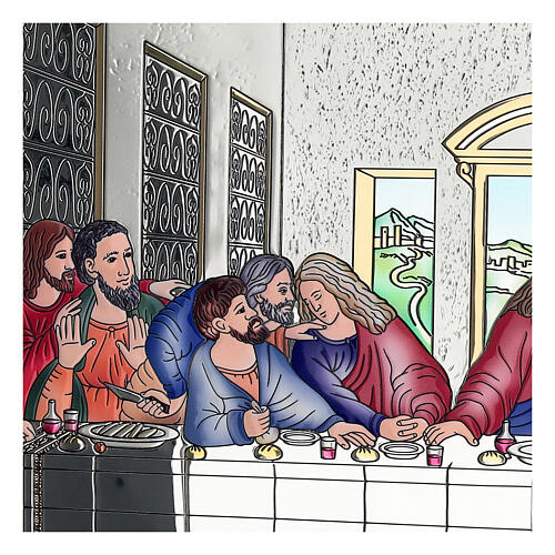 Bassorilievo bilaminato Ultima Cena colorato 91x46 cm 4