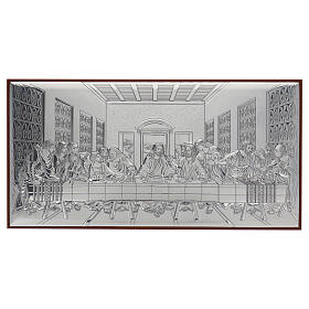 Bas-relief of the Last Supper, silver bilaminate, 35x18 in