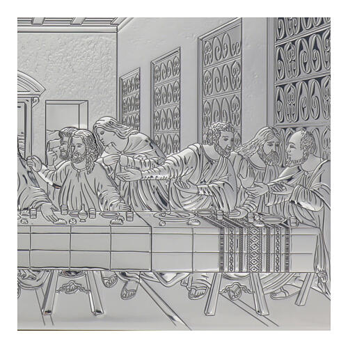 Bassorilievo bilaminato argento Ultima Cena 90x45 cm 5