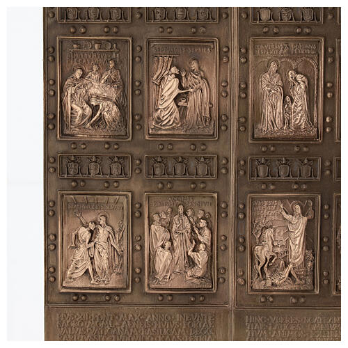 Holy Door of St. Peter's Basilica, cast bronze, 14x8 in 7