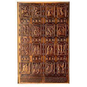 Holy Door St. Peter's Basilica bronzed resin tile, 12x18 cm