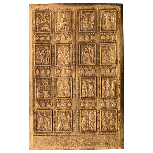 St. Peter's Holy Door, 5x3 in, bronze-finished resin 1